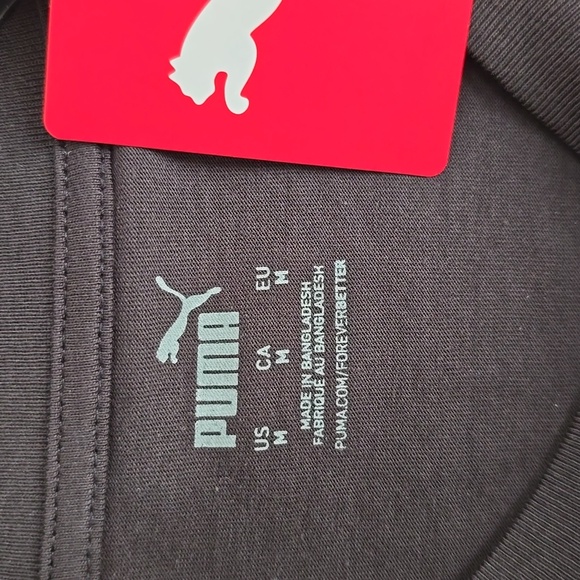 PUMA BRAND SIGNATURE MEN'S BLACK SHORT SLEEVE TEE-SHIRT SIZE MEDIUM - Picture 14 of 16